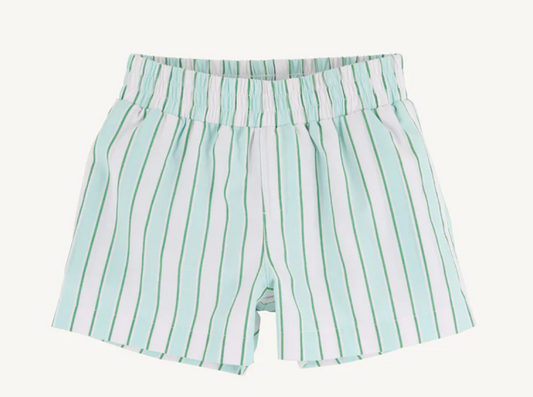 Beaufort Bonnet Sheffield Shorts--Tally Rd Ticking Stripe/Green