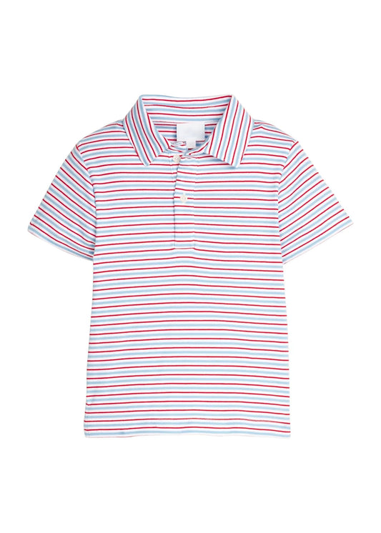 Little English Short Sleeve Polo - Primary Stripe