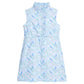 Little English Sleeveless Ruffled Shirt Dress--Cherry Blossoms