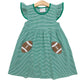 Jellybean Let's Cheer! Football Pocket Dress--Green Stripe