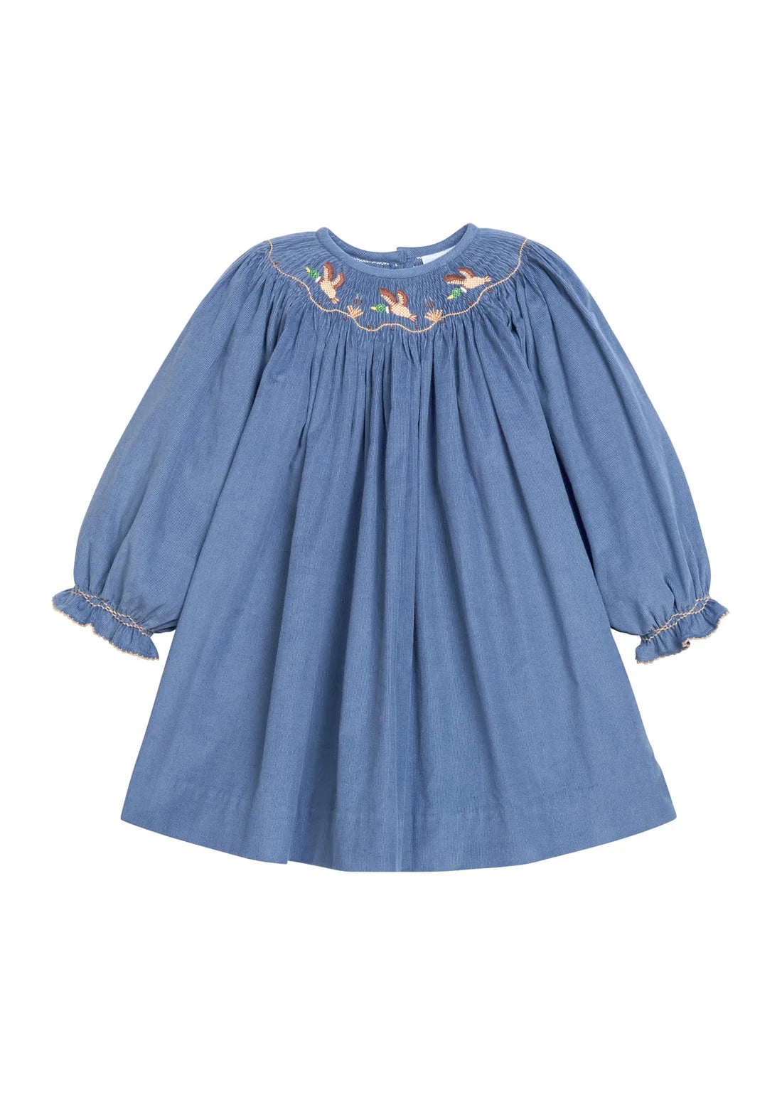 Little English Smocked Bishop Dress--Flying Mallard