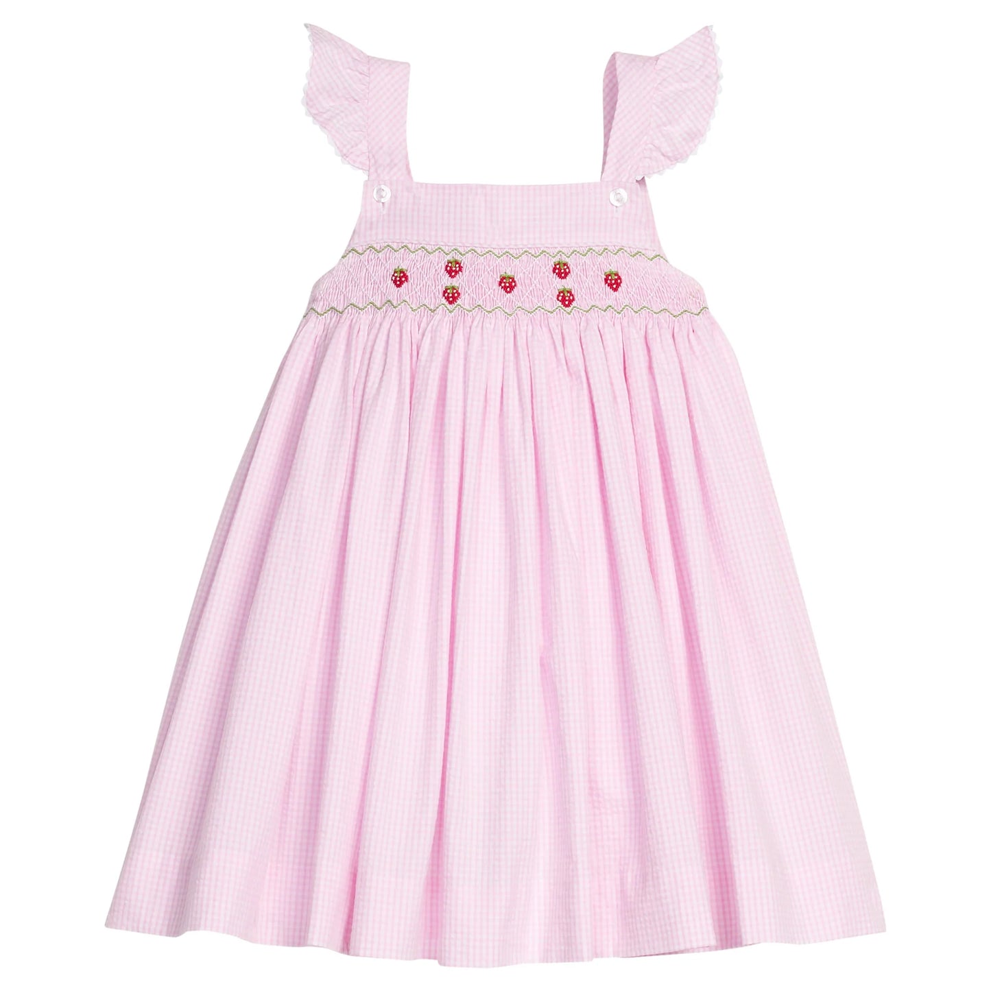 Little English Smocked Lizzy D Dress--Strawberries