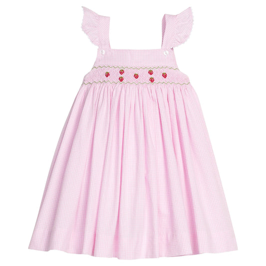 Little English Smocked Lizzy D Dress--Strawberries