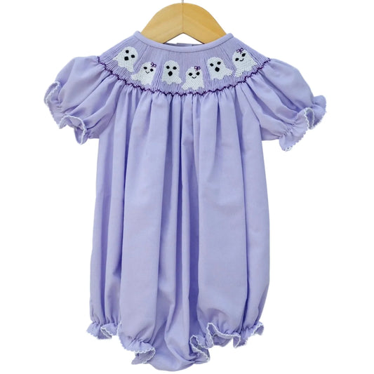 Ruth and Ralph Purple Smocked Ghosts Birdie Bubble