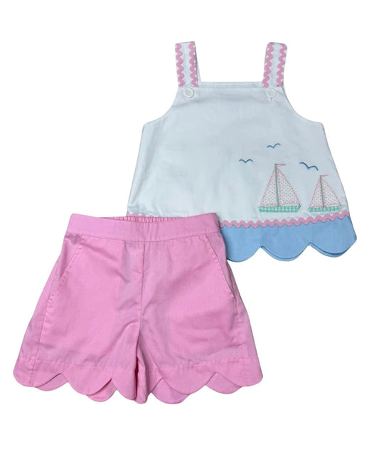 Whimsy Bay St Johns Sailboat Applique Short Set