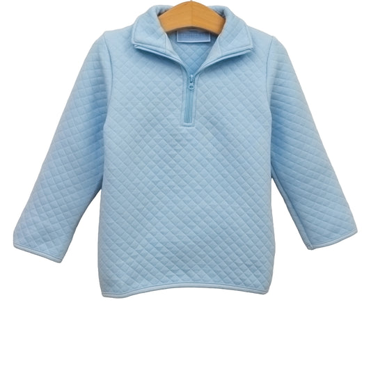 Trotter Street 1/4 Zip Quilted Pullover--Blue
