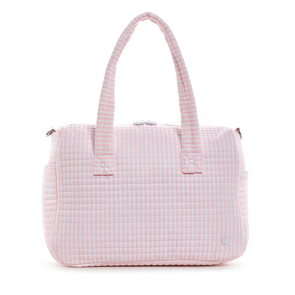 TRVL Design Quilted Stroller Bag Pimlico Stripe Pink