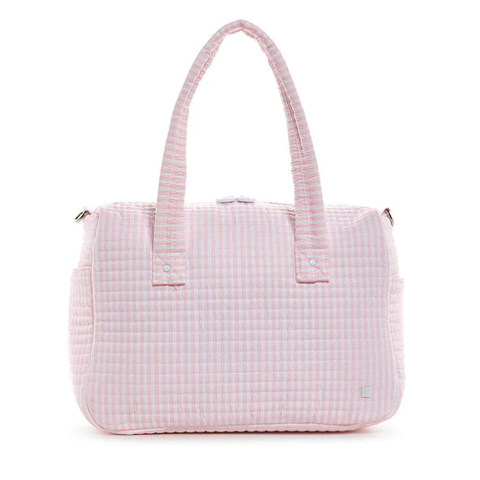 TRVL Design Quilted Stroller Bag Pimlico Stripe Pink