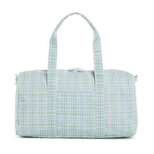 TRVL Design Weekender Duffel Bag Classic Plaid Green