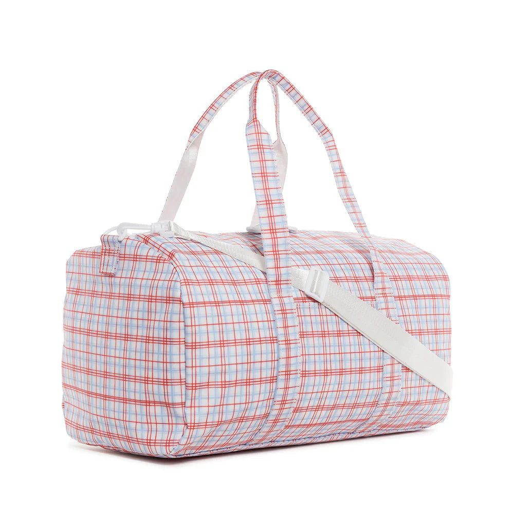 TRVL Design Weekender Duffel Bag Classic Plaid Red