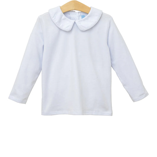 Trotter Street Boys Peter Pan Collar Long Sleeve Shirt--White