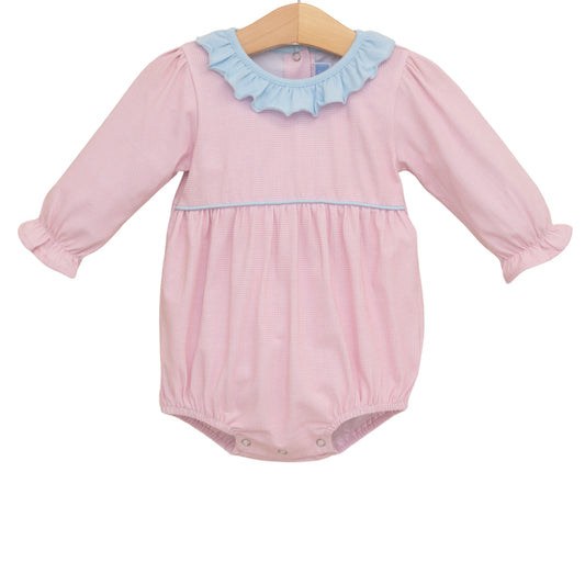 Trotter Street Amelia Bubble--Light Pink Microgingham/Light Blue