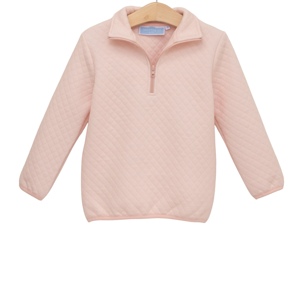 Trotter Street 1/4 Zip Quilted Pullover--Pink