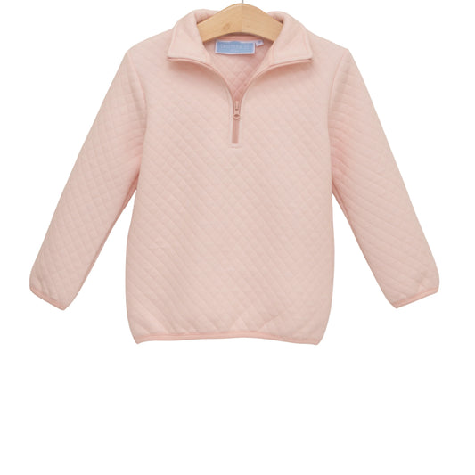 Trotter Street 1/4 Zip Quilted Pullover--Pink