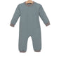 Trotter Street Miller Romper--Sage Stripe/Beige