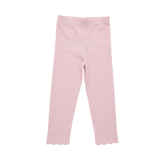 Trotter Street Scallop Leggings- Light Pink Microgingham