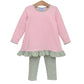 Trotter Street Mila Pant Set--Green Stripe/Light Pink