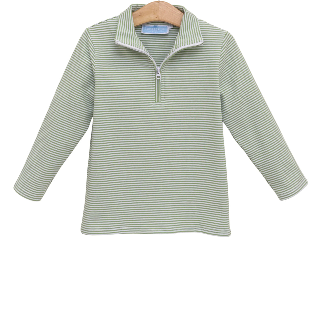 Trotter Street Tucker Pullover--Green Stripe