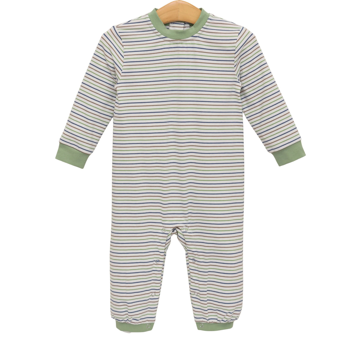 Trotter Street Miller Romper--Pine Cone Stripe