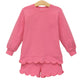 Trotter Street Sophia Scalloped Short Set--Pink