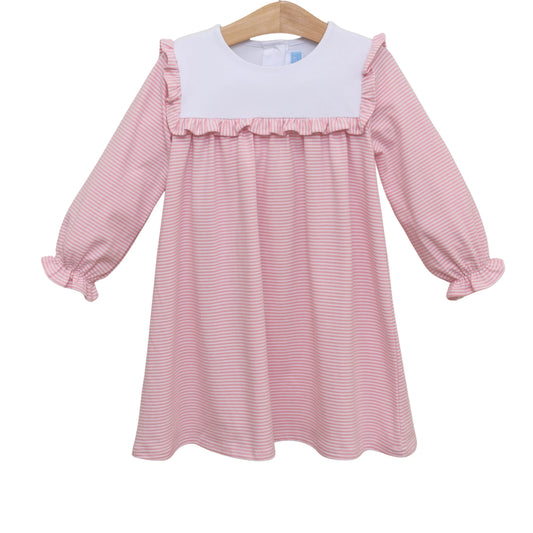 Trotter Street Marie Dress--Light Pink Stripe