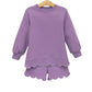 Trotter Street Sophia Scalloped Short Set--Lavender