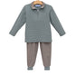 Trotter Street Tucker Pullover Set-Sage Stripe/Beige