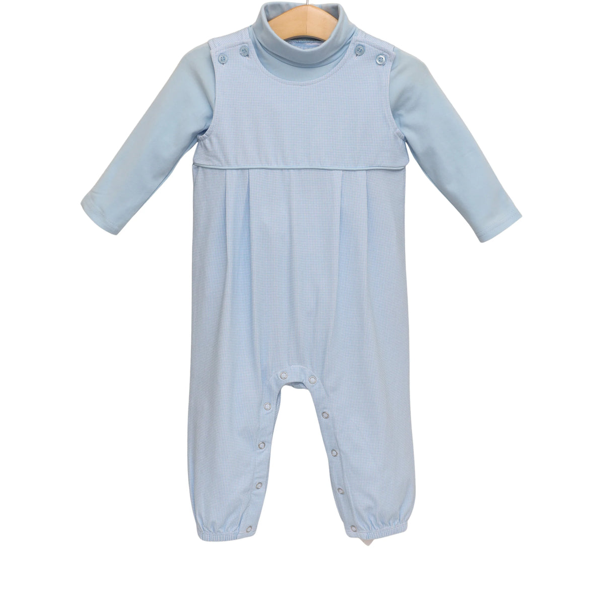 Trotter Street Archie Jon Jon Set--Light Blue Microgingham