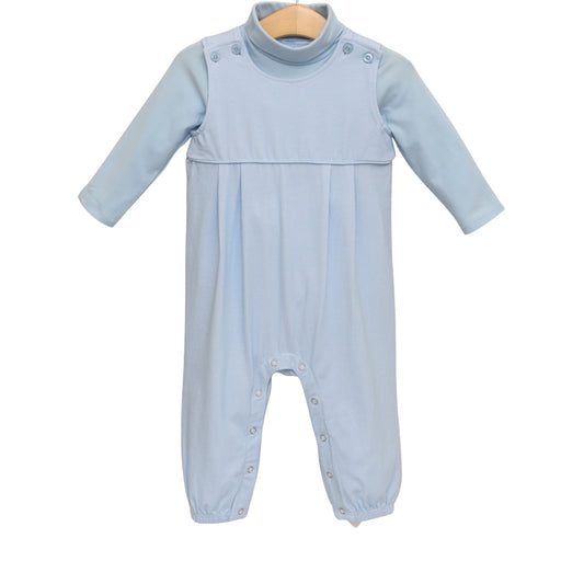 Trotter Street Archie Jon Jon Set--Light Blue Microgingham