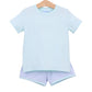 Trotter Street Thomas Short Set-Light Blue Stripe/Light Mint