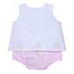 Baby Sen Pink Bailey Girl Diaper Set--Sailboat