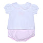 Baby Sen White Bailey Diaper Set--Bow