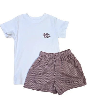 LuLu BeBe Gamecock Embroidered Short Set