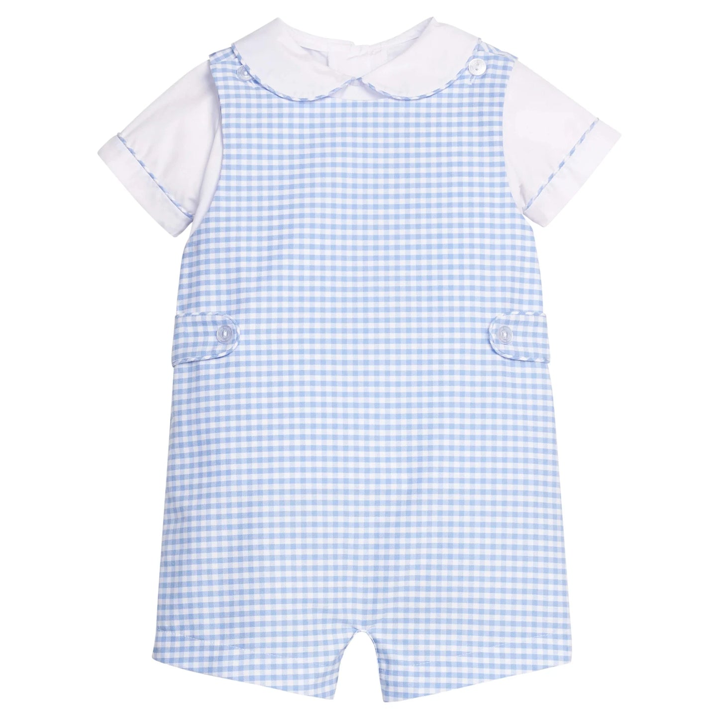 Little English Vintage Button Tab John John Set--Mayfair Gingham
