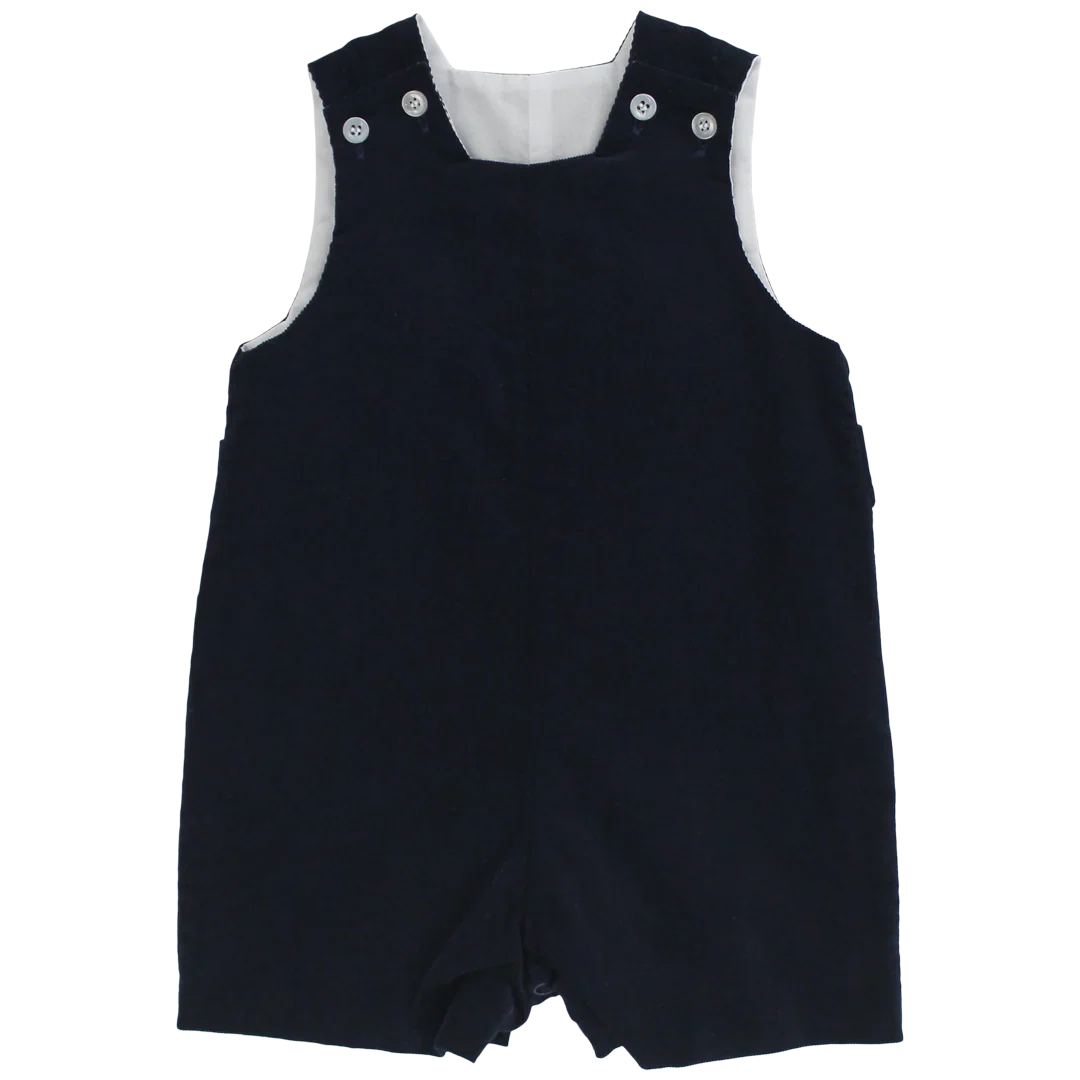 Bailey Boys Navy Corduroy John John Short with Tab