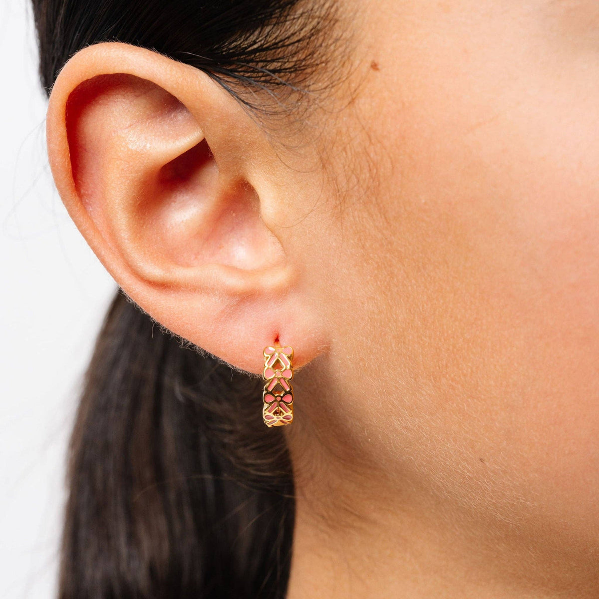 Pip Pop Post Bow Repeat Hoop Earrings - Hypoallergenic, Girl Gift