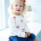 Ruth and Ralph Red and White Bows Sarah Sweater