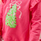 Rufflebutts Christmas Tree Hot Pink Bow Applique Flutter Sweatshirt/Flare Pant Set