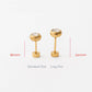 Pip Pop Post Round Diamond Long Post Stud - Hypoallergenic, Flat Back