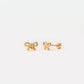 Pip Pop Post Bow Long Post Gold Stud - Hypoallergenic, Flat Back, Girl
