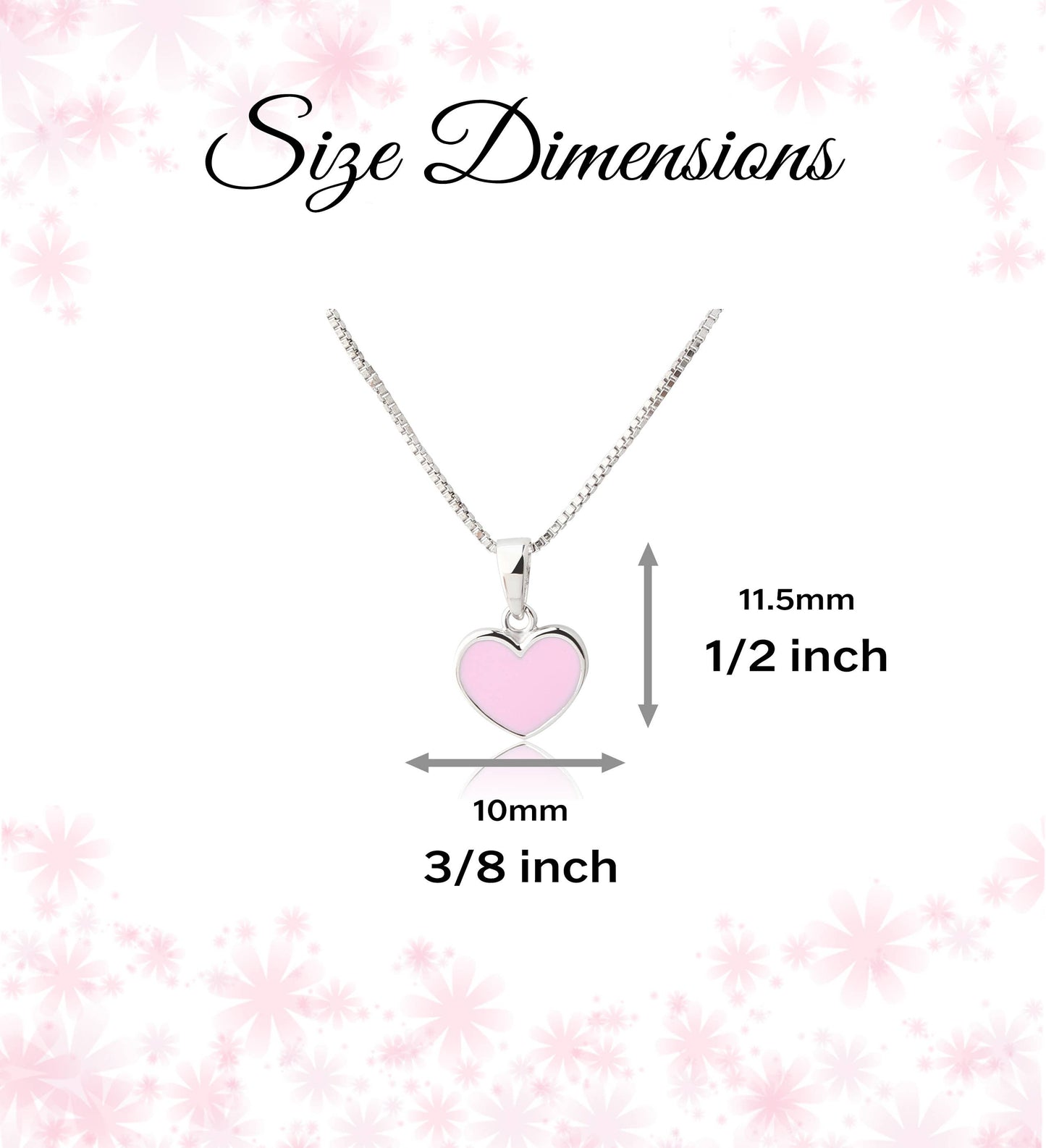 Children's Sterling Silver Pink Heart Necklace, Kids & Girls
