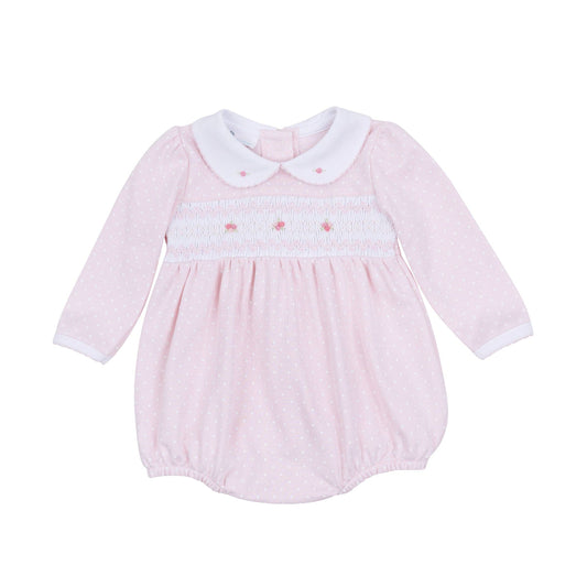 Magnolia Baby Mia's Classics Smocked Long Sleeve Bubble - Pink
