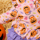 Rufflebutts Pumpkin Boo Crew Knit Long Sleeve Flutter Bubble Romper
