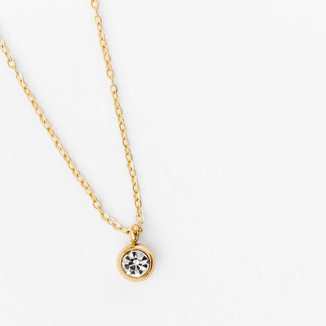 Pip Pop Post Diamond Pendant Necklace Earring - Hypoallergenic, Girl Gift