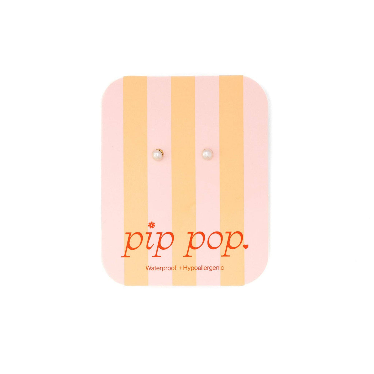 Pip Pop Post Mini Pearl Stud Earrings - Hypoallergenic, Flat Back, Girl