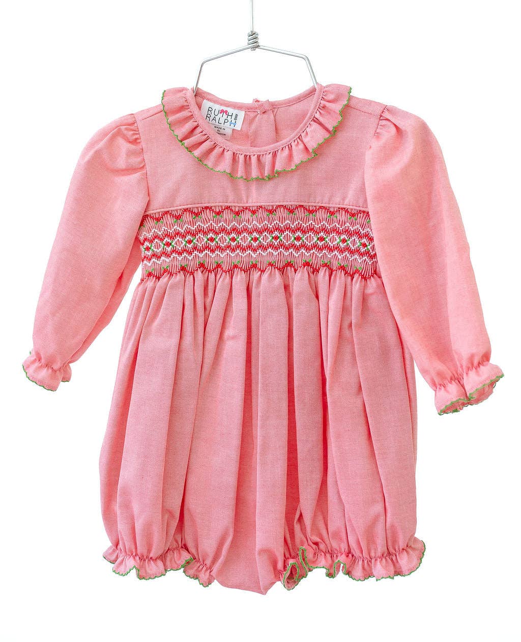 Ruth and Ralph Festive Red and Green Smocked Bridget Bubble