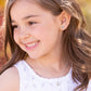 Sterling Silver Kids Screw-Back Outline Daisy Earrings Clear