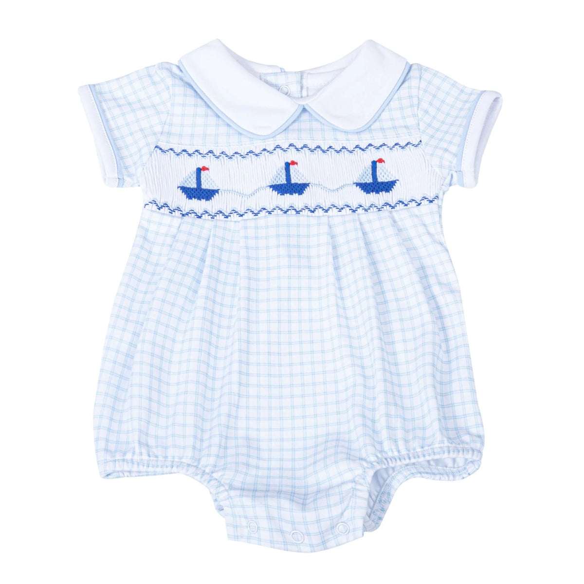 Magnolia Baby Ahoy Baby Classics Smocked Bubble--Light Blue