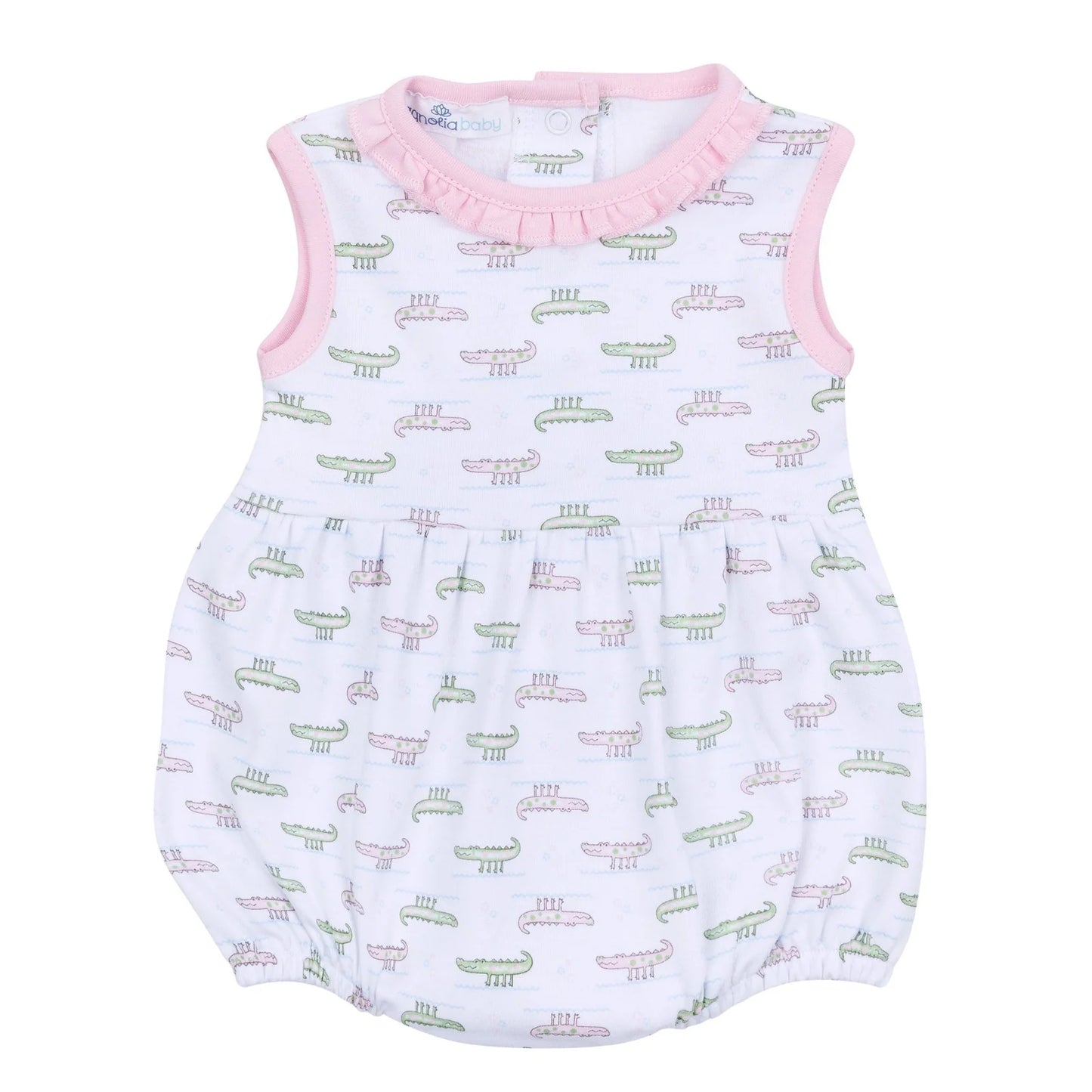 Magnolia Baby Alligator Pie Pink Printed Sleeveless Girl Bubble