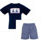 Anavini Sailboats Boy's Smocked Shorts Set